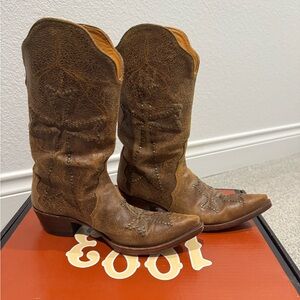 Lucchese Old Gringo Brown Leather Heeled Boots